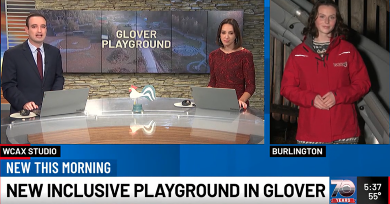 WCAX news story about Glover All People’s Park